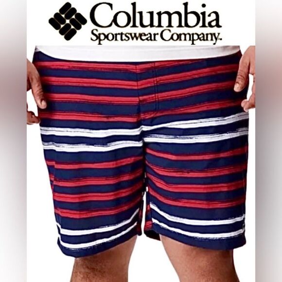 - Columbia💫 Big Dippers Omni Shield Stripe Swim Trunks💫small - Picture 1 of 6